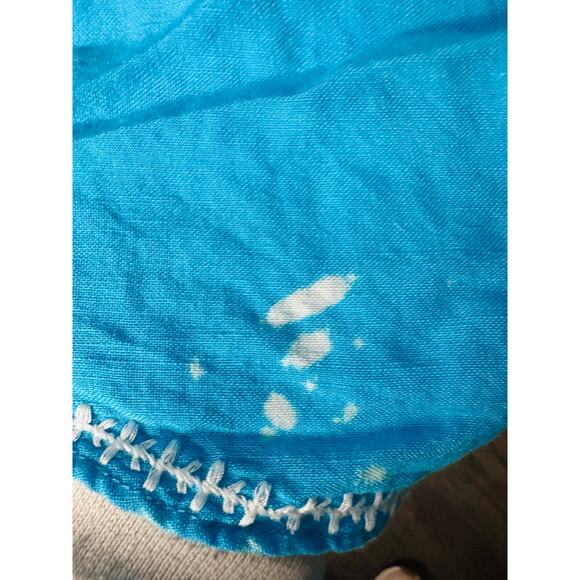 ESTEBAN CORTAZAR COLLECTIVE Aqua Hourglass White Stitch Midi Dress Size Medium - Picture 9 of 15